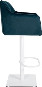 Barová stolička Damaso W - zamat, biely rám - Zelená
