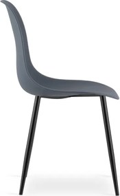 Jedálenská stolička WAT tmavosivá - čierne nohy (1 ks)