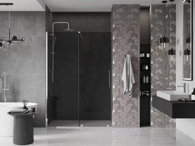 Mexen Velar, posuvné sprchové dvere do otvoru 150 cm, 8mm šedé sklo, chrómová, 871-150-000-41-01