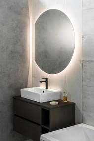 Sapho Sapho, DARA CUT LED podsvietené zrkadlo 20W, ø 100x90cm, vykurovacia fólia, 30562CI