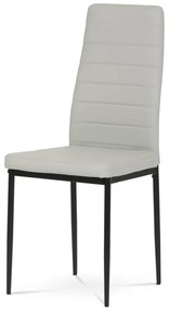 Stolička jedálenská DCL-372 SIL strieborná koženka, kov čierny