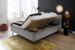 Čalúnená posteľ lemina s úložným priestorom 180 x 200 cm svetlo sivá MUZZA