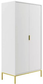 Šatníková skriňa Austin 100 cm biela/zlatá