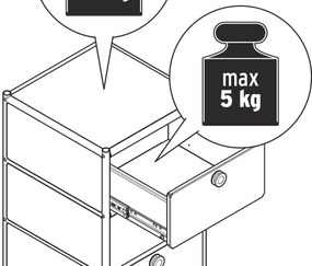 Mobilný kontajner »CN3« s 3 zásuvkami, sivý