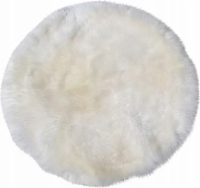 Koberec z ovčej kože kruh biely