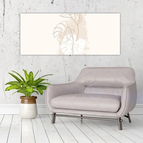Obraz - Line art monstera N⁰1 (120x50 cm)