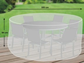 Ochranná plachta na okrúhlu stolovú súpravu Ø320 cm