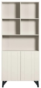 Krémová knižnica z borovicového dreva 90x200 cm Miller - WOOOD