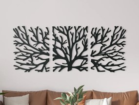 drevko 3-dielny obraz na stenu Strom Rozmer obrazu: 26,5 x 65 cm, Farba dekorácie: Čierna