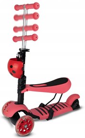 Detská trojkolesová balančná kolobežka s LED kolieskami - lienka