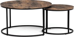 Sada 2 konferenčných stolíkov old wood AF-3002 OLW