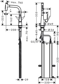 Hansgrohe Talis Select M51, drezová batéria M5117-H220 s výsuvnou spŕškou, sBOX, chrómová, HAN-73868000