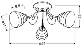 Prisadený luster SIMPLI 3xE27/40W/230V