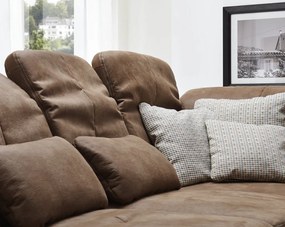 Rohová sedacia súprava Garland, hnedá látka, bez funkcií