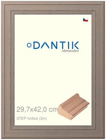 DANTIK rám na obraz 29,7x42 | STEP hnědá (Plexi Čiré)