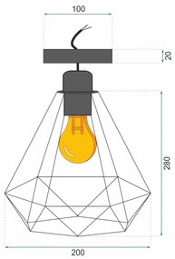 Toolight - Stropná lampa Reno 1xE27 180986D, čierna, OSW-00015