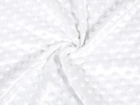Biante Detské posteľné obliečky do postieľky Minky 3D bodky MKP-033 Snehovo biele Do postieľky 90x140 a 40x60 cm