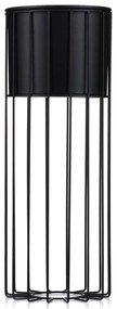 KOVOVÝ KVETINÁČ SO STOJANOM GLAM 55X20 CM ČIERNA
