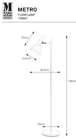 Markslöjd 108687 - Stojacia lampa METRO 1xE27/40W/230V biela