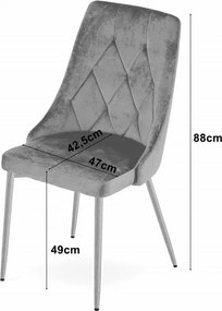 Set 2 stoličiek IMOLA - svetlý béžový zamat / čierne nohy