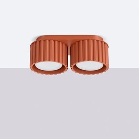 Stropné svietidlo Aura, 2x okrovo červené hliníkové tienidlo, (6 cm)