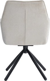 Jedálenská stolička Livela, krémová štrukturovaná tkanina