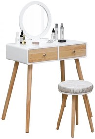 ModernHOME Toaletný stôl so zrkadlom, drevené čelnej strany W-HY-158