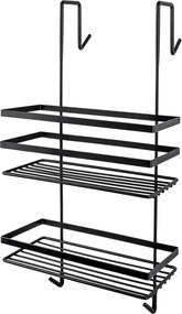 Drôtená polička 25,2x21,5x48,7 cm - čierna