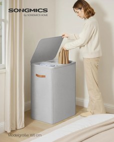 SONGMICS kôš na prádlo 170 L, 56 × 40 × 75 cm, šedý
