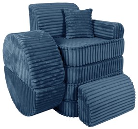 MeowBaby® Churros detská pohovka Max, Midnight Blue