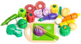Drevená zelenina na krájanie, 20 ks, ECOTOYS