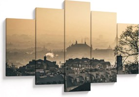 Obraz - Mesto pod hmlou (150x105 cm)