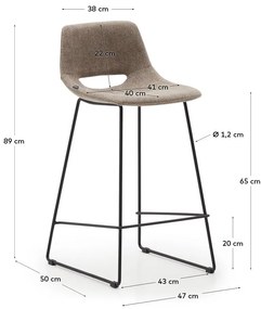 Svetlohnedá barová stolička (výška sedadla 65 cm) Zahara – Kave Home