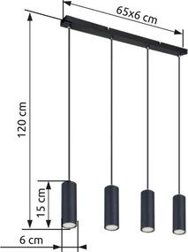Globo 57911-4HB - Luster na lanku ROBBY 4xGU10/35W/230V čierna