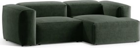 Zelená rohová pohovka (pravý roh/s leňoškou) Bergamo – Cosmopolitan Design