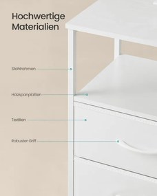 Nočný stolík BELLAH s nabíjacou stanicou LGS302WH03