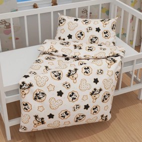 Biante Detské bavlnené posteľné obliečky do postieľky Sandra SA-642 Veselý myšiak Miky Do postieľky 90x140 a 40x60 cm
