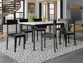 Jedálenský set - AL19, Morenie: biela/čierna, Poťahové látky: Hygge D20