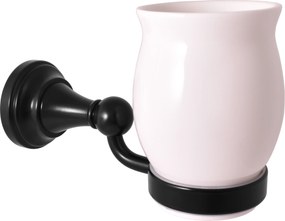 Slezák - RAV Držiak kefiek keramický MORAVA RETRO - MKA0201CMAT, Čierna mat