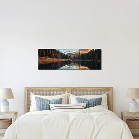 Obraz - Alpy, Taliansko, Dolomity, Lago Antorno (s hodinami) (90x30 cm)