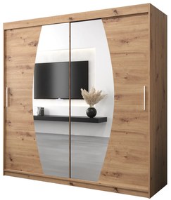 Šatníková skriňa 200 cm Eclipse (dub artisan + dub artisan). Akcia -35%. Vlastná spoľahlivá doprava až k Vám domov. 1063437