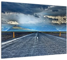 Sklenený obraz cesty v búrke (70x50 cm)