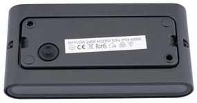 LED Vonkajšie nástenné svietidlo FLOW 2xLED/6W/230V IP54 čierna