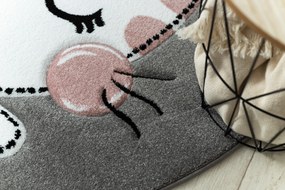 Okrúhly koberec PETIT  Mačička , sivá