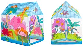 IPLAY Detský stan v tvare domčeka - ZOO zvieratká