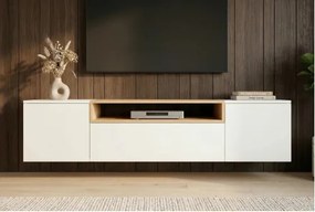 TV-skrinka 47807 Loft 160cm Biela/Prírodná Dub Dyha  - Komfort-nábytok