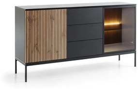 Trojdverová komoda Sento (KSZ154) so ​​zásuvkami, dub Wotan