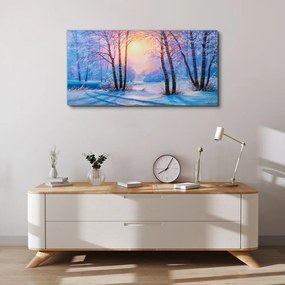 Obraz na plátne Zimný les slnko príroda