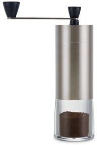 Ručný mlynček na kávu, strieborný