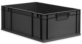 Sada 4 kusov - Eurobox Next Gen 2.0 Cycle - Stohovateľný kontajner s uzavretými rukoväťami - 600 x 400 x 220 mm - Antracit